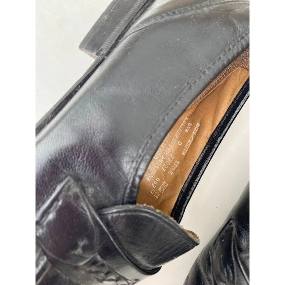 David Taylor Mens‎ Black Leather Penny Loafers Dress Shoes 8.5 D 77027